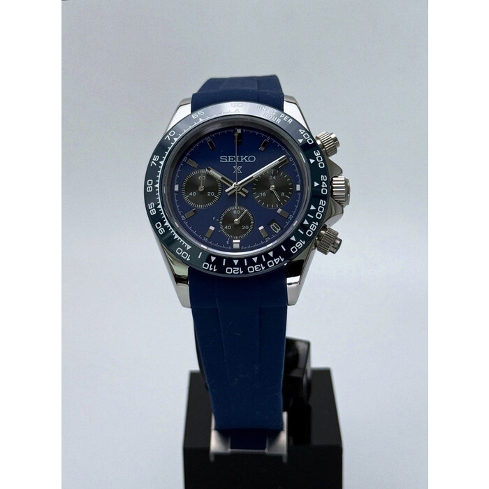 Custom Seiko Mod • Navy Blue SpeedTimer Daytona • 39.5mm